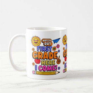 Colourful First Grade Back To School Vector Design Coffee Mug