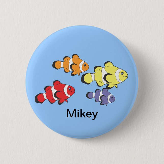 Colourful Fish 6 Cm Round Badge (Front)