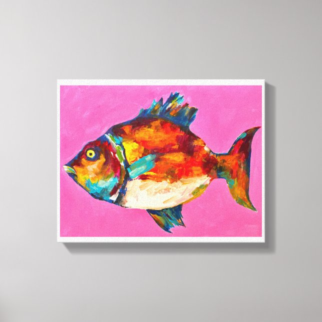 Colourful Fish Art Canvas Print (Front)
