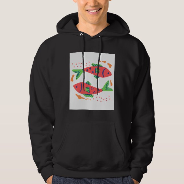 Colourful Fish Art Hoodie (Front)