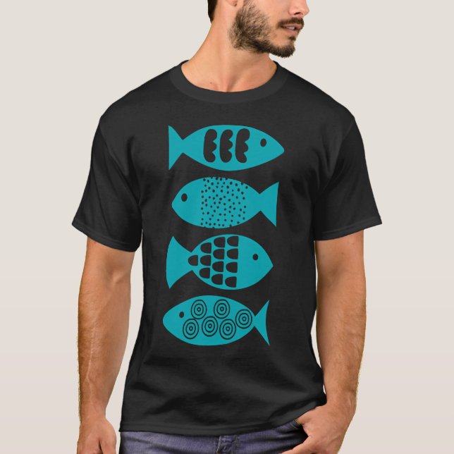 Colourful Fish Collection â€“ Various Fish Illustr T-Shirt (Front)
