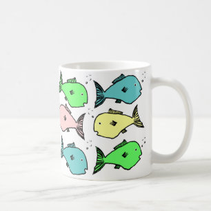 Colourful fish design coffee mug