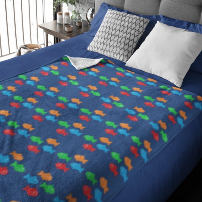 Colourful Fish Fleece Blanket (Creator Uploaded)