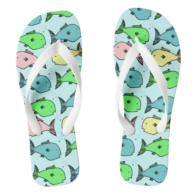 Colourful Fish Flip-Flops Flip Flops (Footbed)