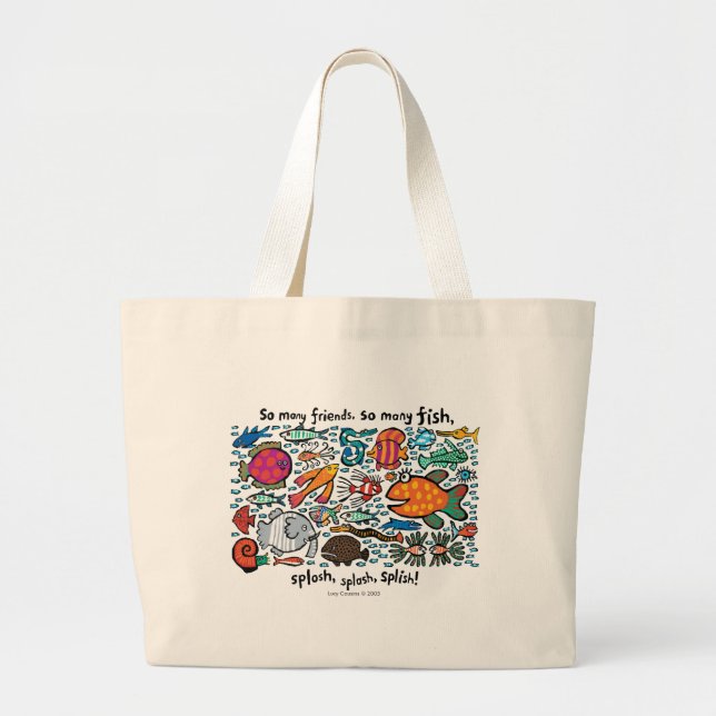 Colourful Fish Friends Large Tote Bag (Front)