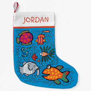 Colourful Fish Friends Small Christmas Stocking