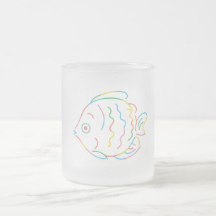 Colourful Fish Frosted Glass Coffee Mug