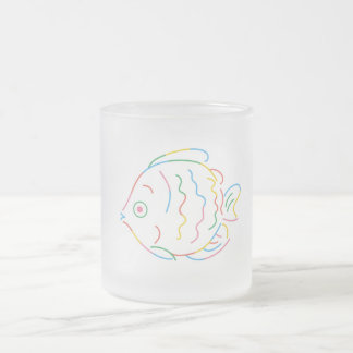Colourful Fish Frosted Glass Coffee Mug