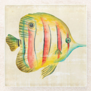 Colourful Fish Glass Coaster