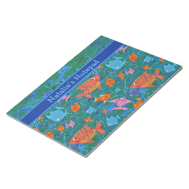 Colourful Fish in the Sea Custom Notepad or Jotter (Angled)