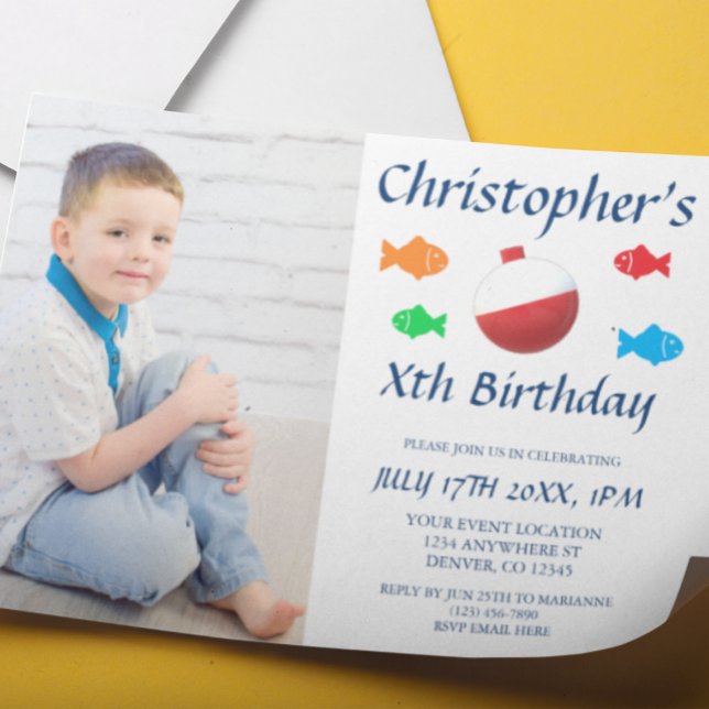 Colourful Fish Kids Boy Any Age Birthday Invitation (Creator Uploaded)
