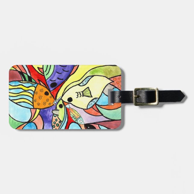 Colourful Fish Luggage Tag (Front Horizontal)