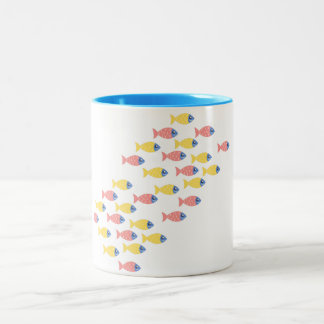 Colourful Fish Migration  Two-Tone Coffee Mug