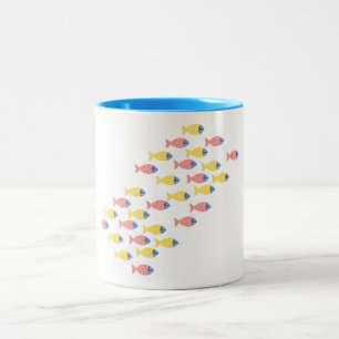 Colourful Fish Migration Two-Tone Coffee Mug