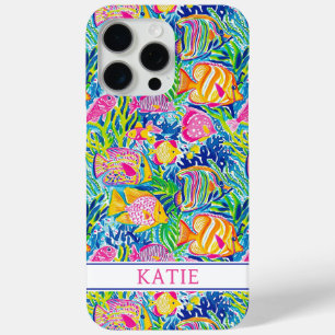 Colourful Fish Monogrammed iPhone 15 Pro Max Case