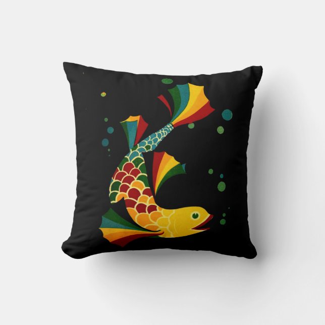  colourful fish ‘n bubbles cushion (Front)