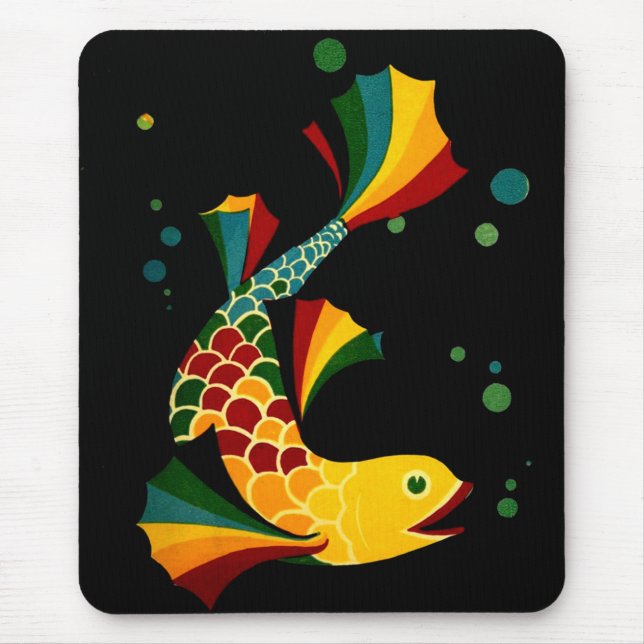 colourful fish ‘n bubbles mouse mat (Front)