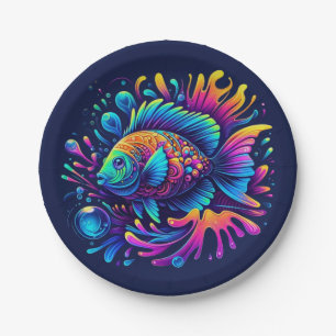 Colourful Fish Paper Plate