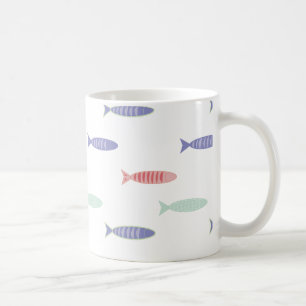 Colourful Fish Pattern Coastal Coffee Mug
