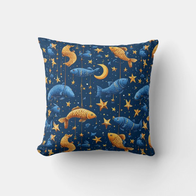 Colourful fish pattern cushion (Front)