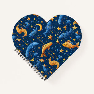 Colourful fish pattern notebook