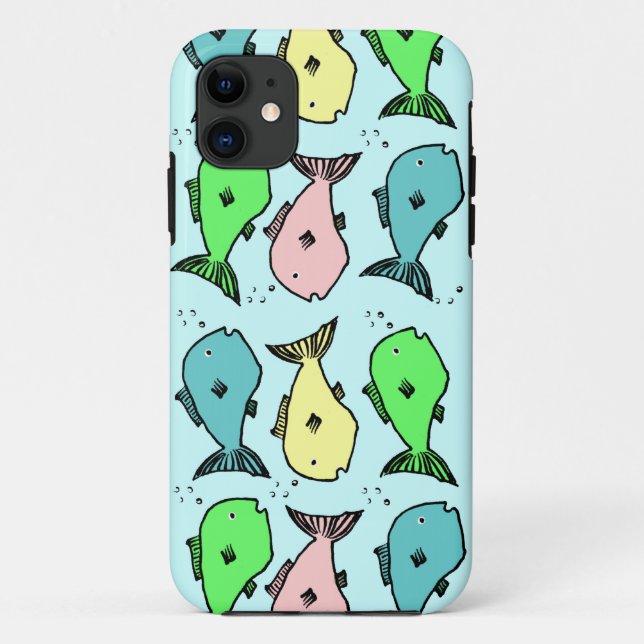 Colourful Fish Phone Case - Horizontal Design (Back)