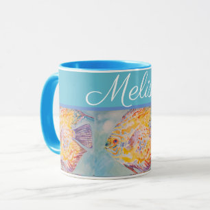 Colourful Fish Sea Pattern Watercolor Girls Mug