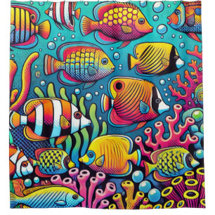 Colourful Fish Shower Curtain