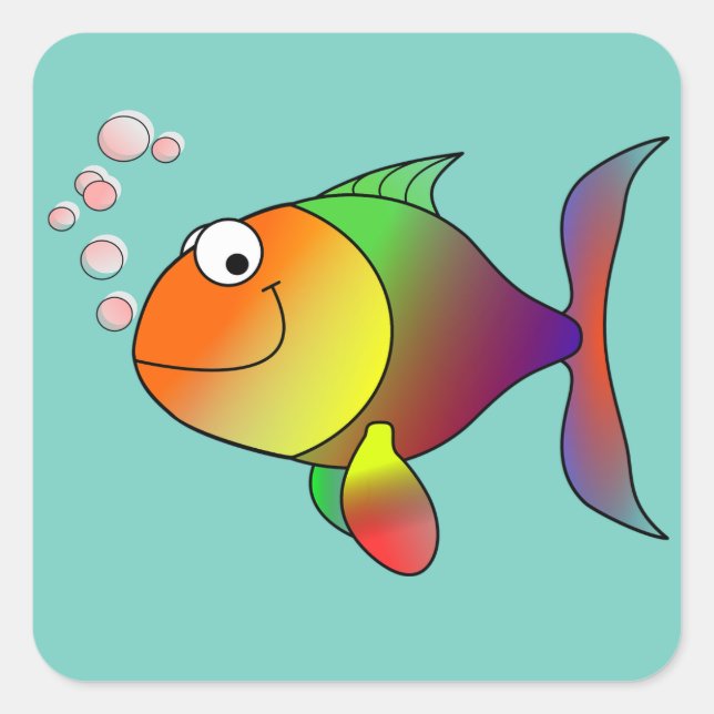 Colourful Fish Sticker (Front)