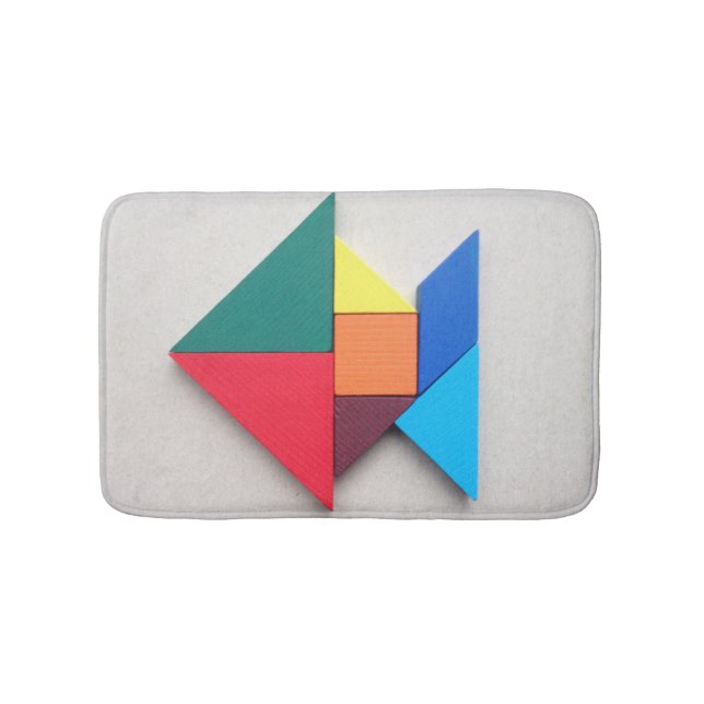Colourful fish Tangram Bath Mat (Front)