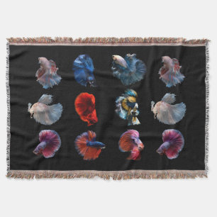 Colourful Fish throw blanket