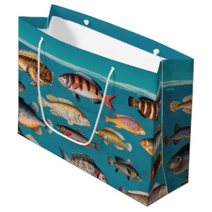 Colourful Fish Under Blue Ocean Water Large Gift Bag