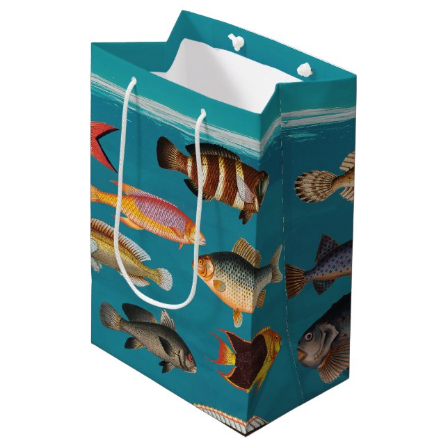 Colourful Fish Under Blue Ocean Water  Medium Gift Bag (Front Angled)