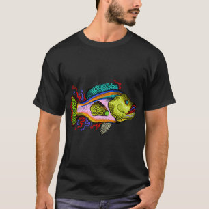 Colourful Fish Vibrant Underwater Rainbow Art T-Shirt