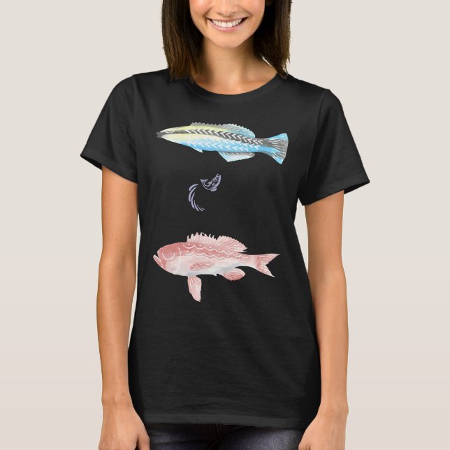 Colourful Fish With A Little One Jumping In The Mi T-Shirt (Front)