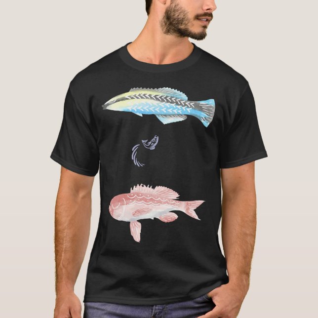 Colourful Fish With A Little One Jumping In The Mi T-Shirt (Front)