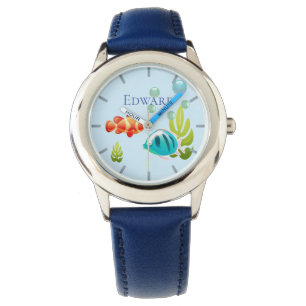 Colourful Fish with Bubbles & Seaweed Watch