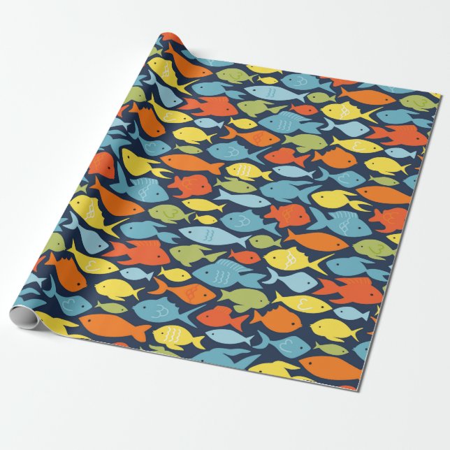 Colourful Fish Wrapping Paper (Unrolled)