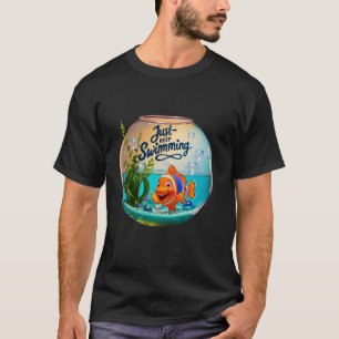 Colourful Fishbowl 'Just Keep Swimming' Kids and F T-Shirt
