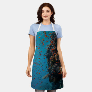 Colourful Fishes And Reefs Apron