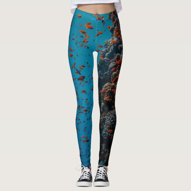 Colourful Fishes And Reefs Leggings (Front)