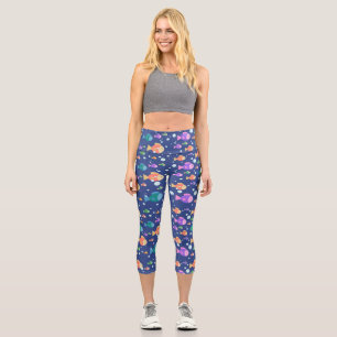 Colourful fishes underwater capri leggings