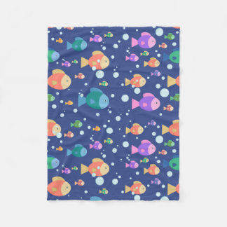 Colourful fishes underwater fleece blanket