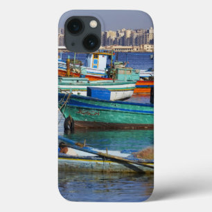 Colourful fishing boats in the Harbour of iPhone 13 Case