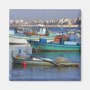 Colourful fishing boats in the Harbour of Magnet