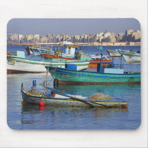 Colourful fishing boats in the Harbour of Mouse Mat