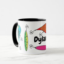 Colourful Fishing Lures Name Coffee Mug