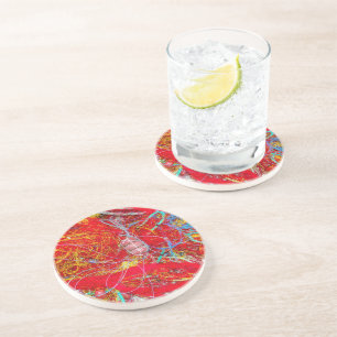 Colourful fishing nets coaster