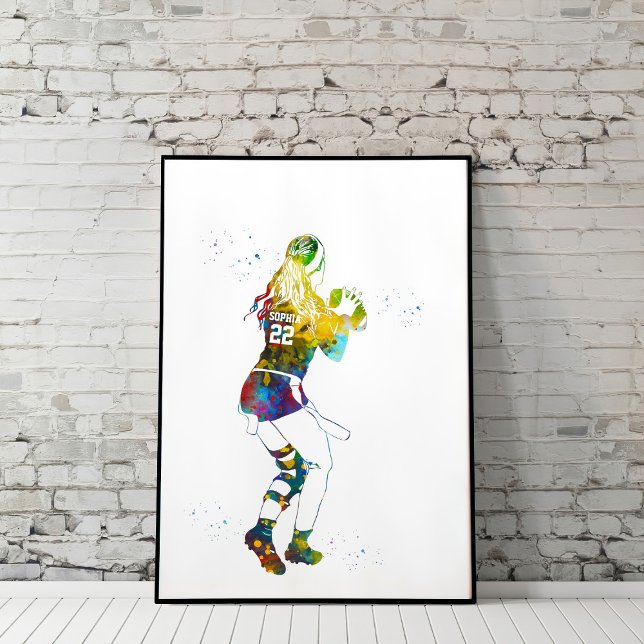 Colourful Flag Football Girl Poster (Creator Uploaded)