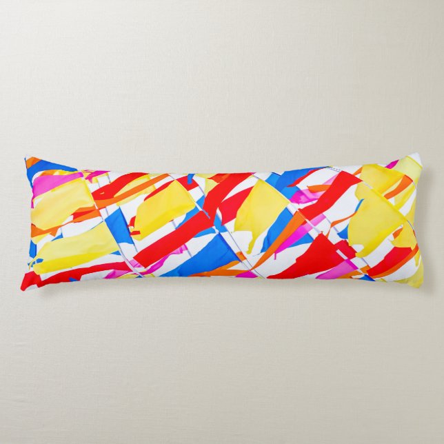 Colourful flags body cushion (Front)